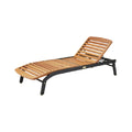 Adjustable Wooden Lounger with Metal Frame for Outdoor Relaxation