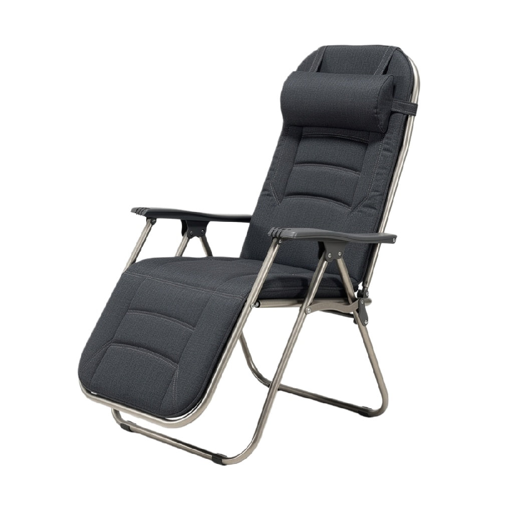 Lightweight Adjustable Reclining Lounge Chair with Headrest and Steel Frame