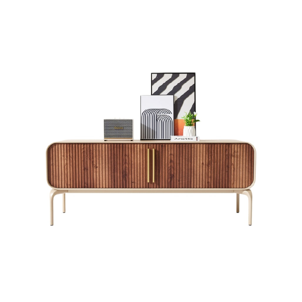 Modern Wooden Sideboard with Decorative Accents